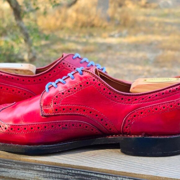 Allen Edmonds 9-D Red Madison Park Mens Leather Derby Wingtip Dress Shoes main image 13